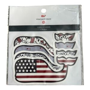 Vineyard Vines 4 whale vinyl stickers collection pack patriotic tropical